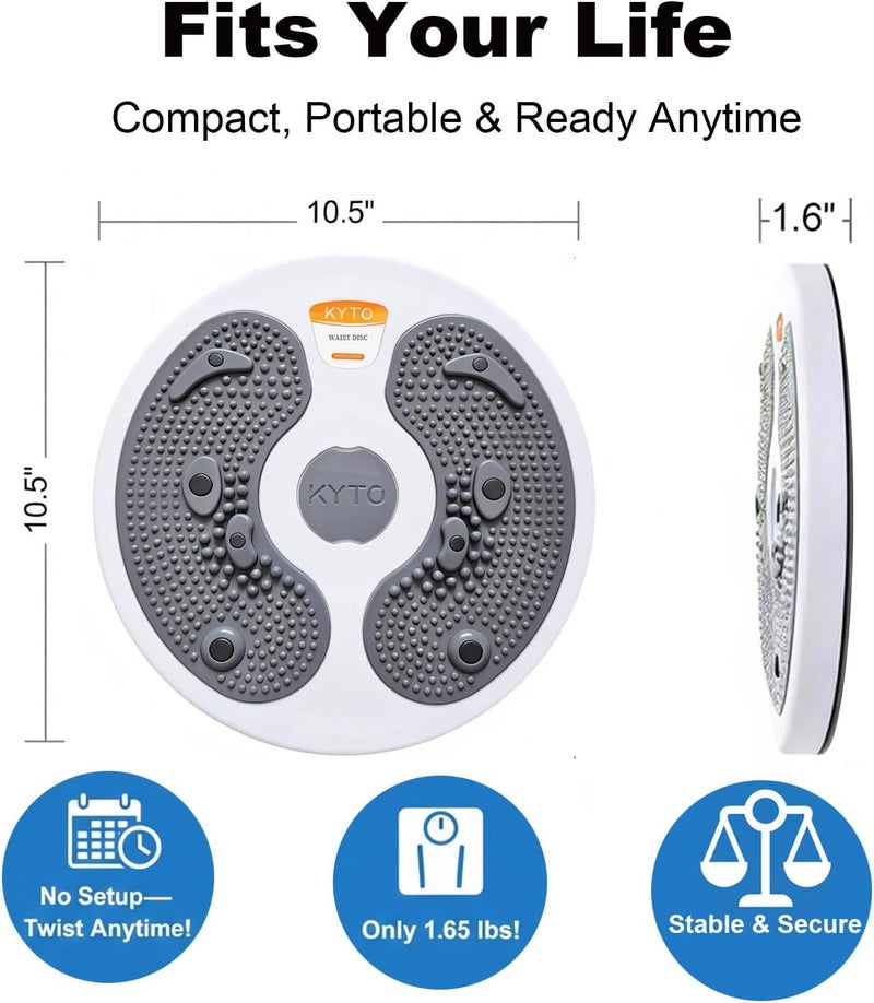 KYTO Waist Twister Disc – Core Trainer Board with Digital Counter, Ab Workout Equipment with 360° Rotation, Non-Slip Foot Massage Design for Home, Office Fitness - Image 4